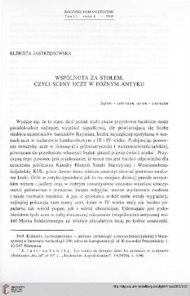 51: Wspólnota za stołem, czyli sceny uczt w późnym antyku