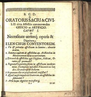 Caput I. De Necessitate utriusq[ue] operis & Dignitate.
