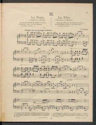 III - La Festa - La Fête : Cansons y dansas - Chansons et danses
