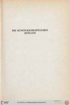 Die kunstgeschichtlichen Quellen