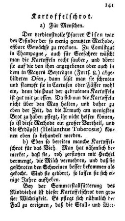 Kartoffelschrot. - Präservativ-Mittel bey grassirendem Viehsterben.