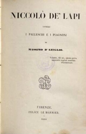 Niccolo de Lapi ovvero i palleschi e i piagnoni