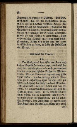 § 23 Endzweck des Staates.