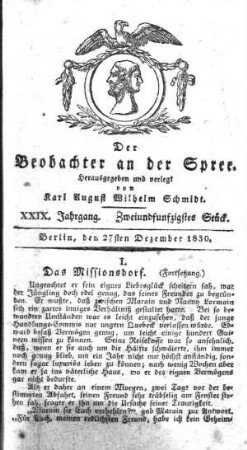 52. Stueck, 27. Dezember 1830
