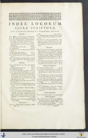 Index Locorum Sacrae Scripturae.