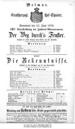 Der Weg durch's Fenster