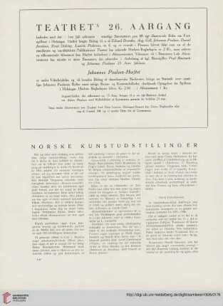 3.1926: Norske Kunstudstillinger