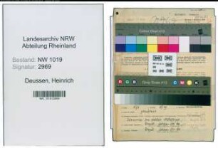 Entnazifizierung Heinrich Deussen , geb. 29.05.1910 (Einkaeufer)