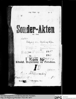 Anlegung von Begräbnisplätzen in Wilmersdorf