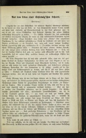 Aus dem Leben eines Schleswig'schen Lehrers : (Fortsetzung)
