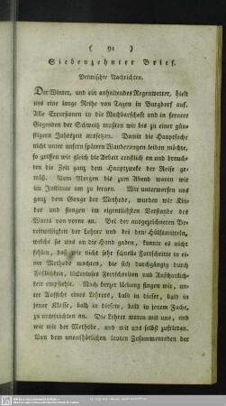 Siebenzehnter Brief. Vermischte Nachrichten