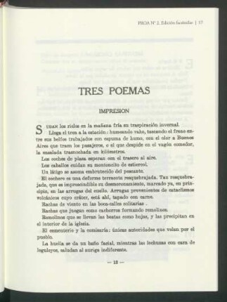 Tres poemas : Impresión [y] Mentiras criollas [y] Tríptico del tigre