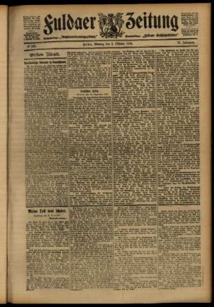 Erste Ausgabe vom Montag, den 01. Oktober 1906.