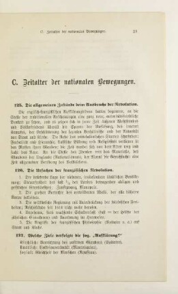 C. Zeitalter der nationalen Bewegungen