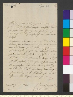 Brief von Egloffstein, Karoline Gräfin von und zu an Goethe, Johann Wolfgang von