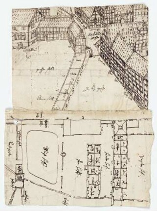 Kassel, Nassauer Hof (recto, oben), Breitenau, ehem. Kloster (recto, unten), Melsungen, Landgrafenschloss (verso, oben), Kasseler Gasse (verso, unten)
