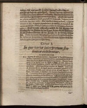 Caput I. In quo variæ interpretum sententiæ exhibentur.