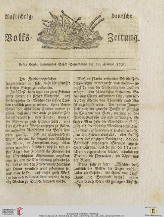 Erster Band. Fünfzehendes Stück