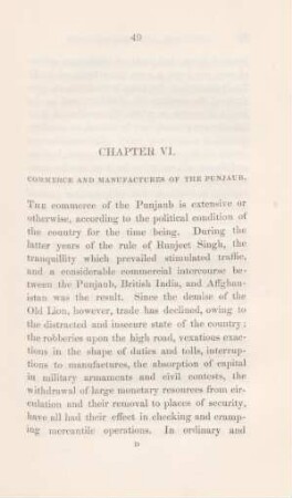 Chapter VI. Commerce and manufactures of the Punjaub