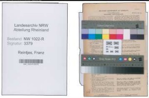 Entnazifizierung Franz Reintjes , geb. 28.02.1903 (Postbeamter)
