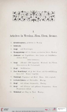 Arbeiten in Messing, Zinn, Eisen, Bronce
