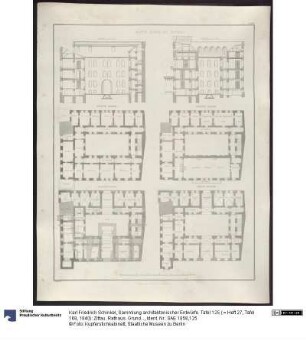 Sammlung architektonischer Entwürfe. Tafel 125 ( = Heft 27, Tafel 168, 1840): Zittau. Rathaus. Grundrisse