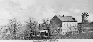 Großbothen-Schönbach. Blick zum Turmholländer, Baujahr 1880, Ansichtskarte, vor 1930, Repro