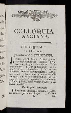 1-21, Colloquia Langiana