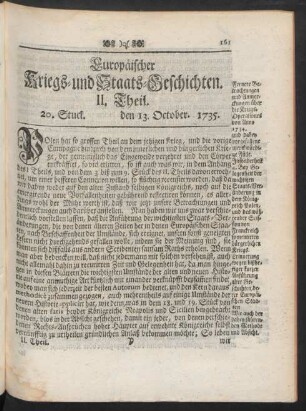 20. Stuck. den 13. October. 1735.