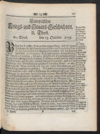 20. Stuck. den 13. October. 1735.