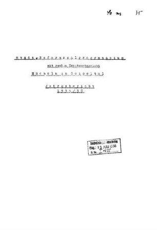 1935/36: Jahresbericht ... - 1935/36