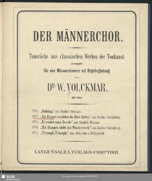 2: "Die Himmel erzählen die Ehre Gottes" : aus Haydns Schöpfung; op. 202, No. 2