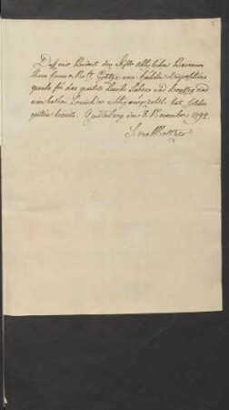 [Quittung] ... Quedlinburg den 8. November 1792.