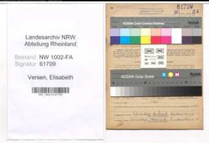 Entnazifizierung Elisabeth Versen, geb. 03.04.1908 (Kauffrau)