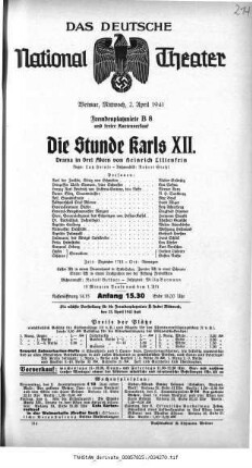 Die Stunde Karls XII.