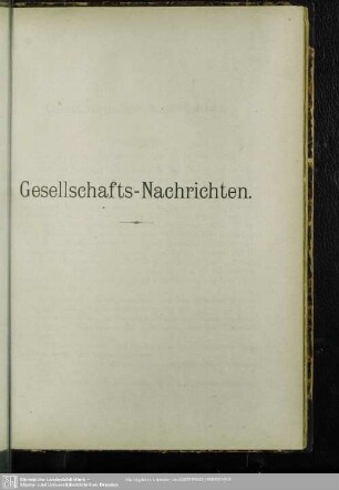 Gesellschafts-Nachrichten