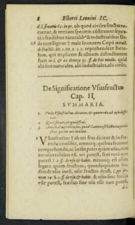 De Significatione Ususfructus. Cap. II.