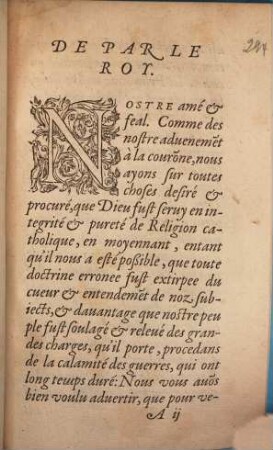 Lettres patentes du Roy aux prévosts pour la convocation des trois ordres, qu'ont appellé les estats generaux