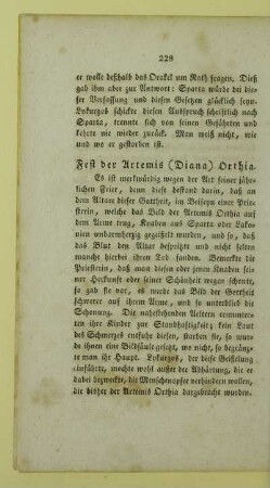Fest der Artemis (Diana) Orthia