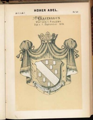 Taf. 95. Chastellux Herzog v. Rauzan. Dipl. v. 1. September 1819.