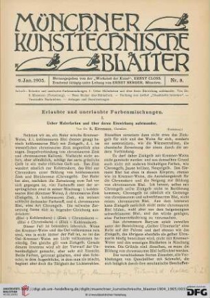 1: Erlaubte und unerlaubte Farbenmischungen [2] : ueber Malerfarben und über deren Einwirkung aufeinander