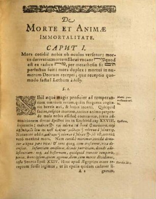 Dissertatio Philosophica De Morte Et Animae Immortalitate