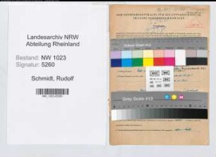 Entnazifizierung Rudolf Schmidt , geb. 29.03.1904 (Angest.)