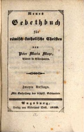 Neues Gebethbuch für römisch-katholische Christen