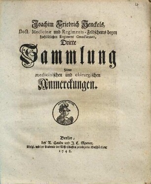 Sammlung medicinischer und chirurgischer Anmerckungen. 3