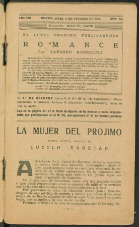 1924008360: La mujer del prójimo : novela inédita
