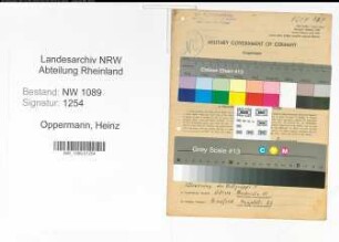 Entnazifizierung Heinz Oppermann , geb. 16.01.1921 (Autoschlosser)