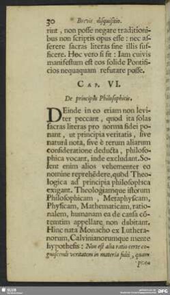 Cap. VI. De principiis Philosophicis