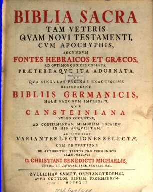 Biblia sacra, 1. Vetus Testamentum