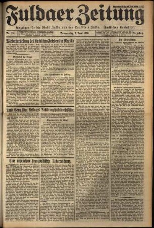 Erste Ausgabe vom Donnerstag, den 07. Juni 1928.